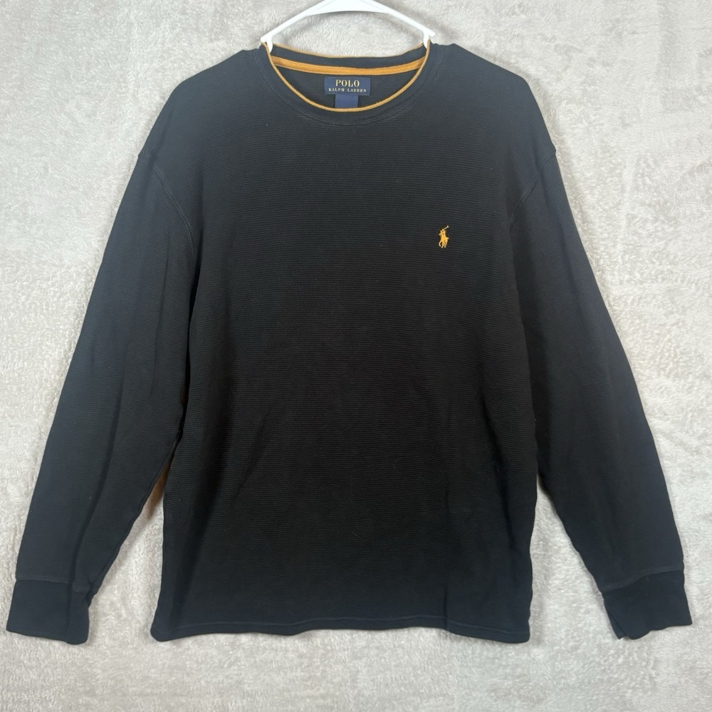 Polo Ralph Lauren Waffle‎ Knit Thermal Crewneck Long Sleeve Sweater Womens Large